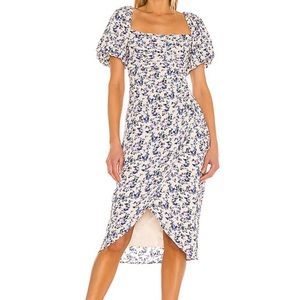 ASTR the label square neck bubble sleeve dress